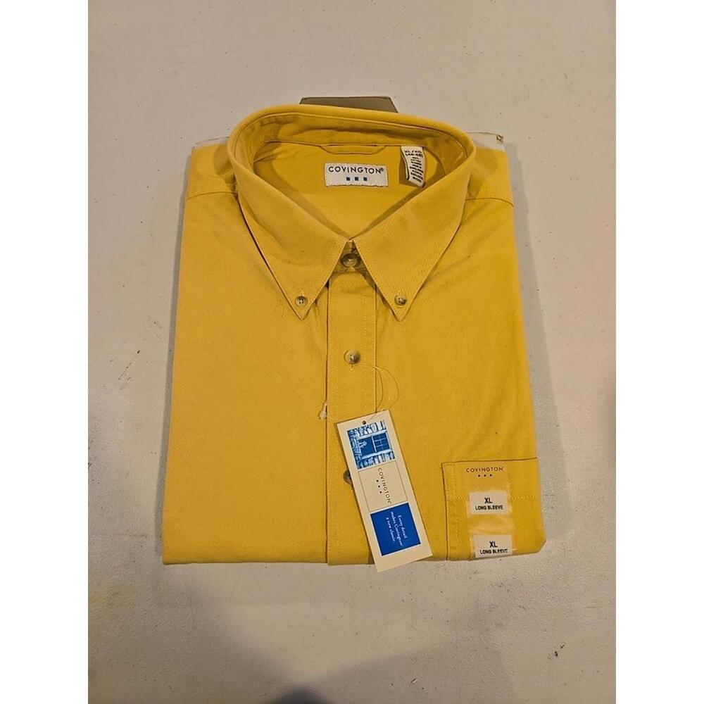 Covington Shirt Mens XL Yellow Casual 100% Cotton NWT